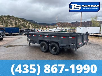 7x14 Lamar DT Dump Trailer - 24" Sides - 14K GVWR - 7 Gauge Floor, Stabilizer Jacks, Telescopic