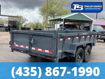 7x14 Lamar DT Dump Trailer - 24" Sides - 14K GVWR - 7 Gauge Floor, Stabilizer Jacks, Telescopic