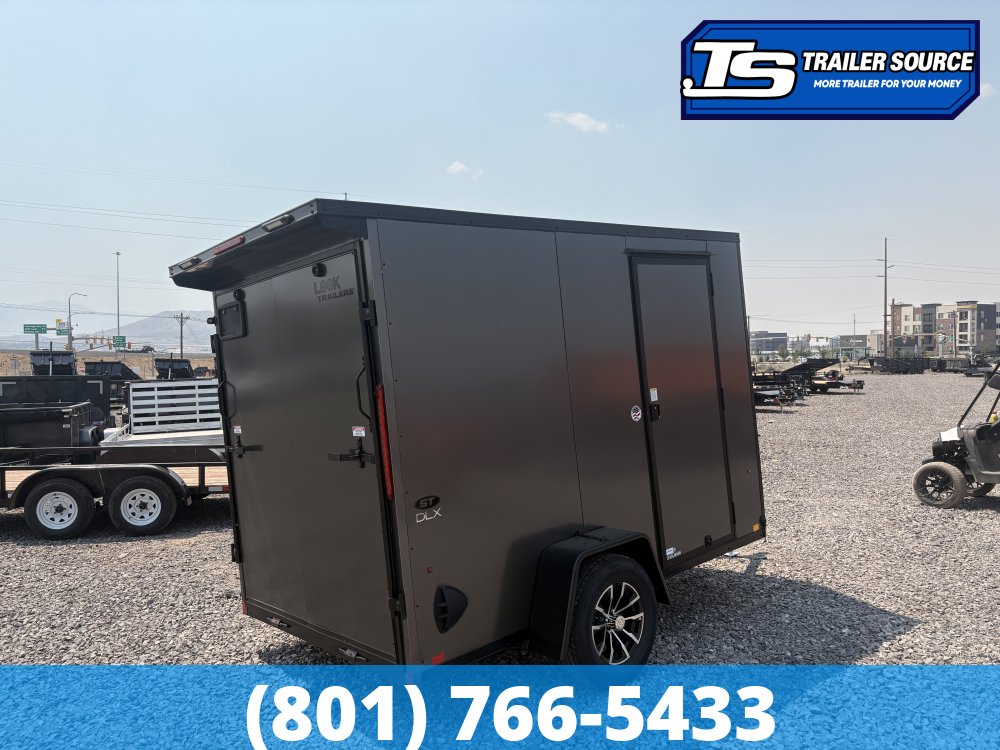 6x10 Look ST DLX Enclosed Cargo Trailer - 6'6" Interior - 3.5K GVWR - .080 PolyCor, Alloy Wheels, Black Out Package, Rear Spoiler w/ Load Lights