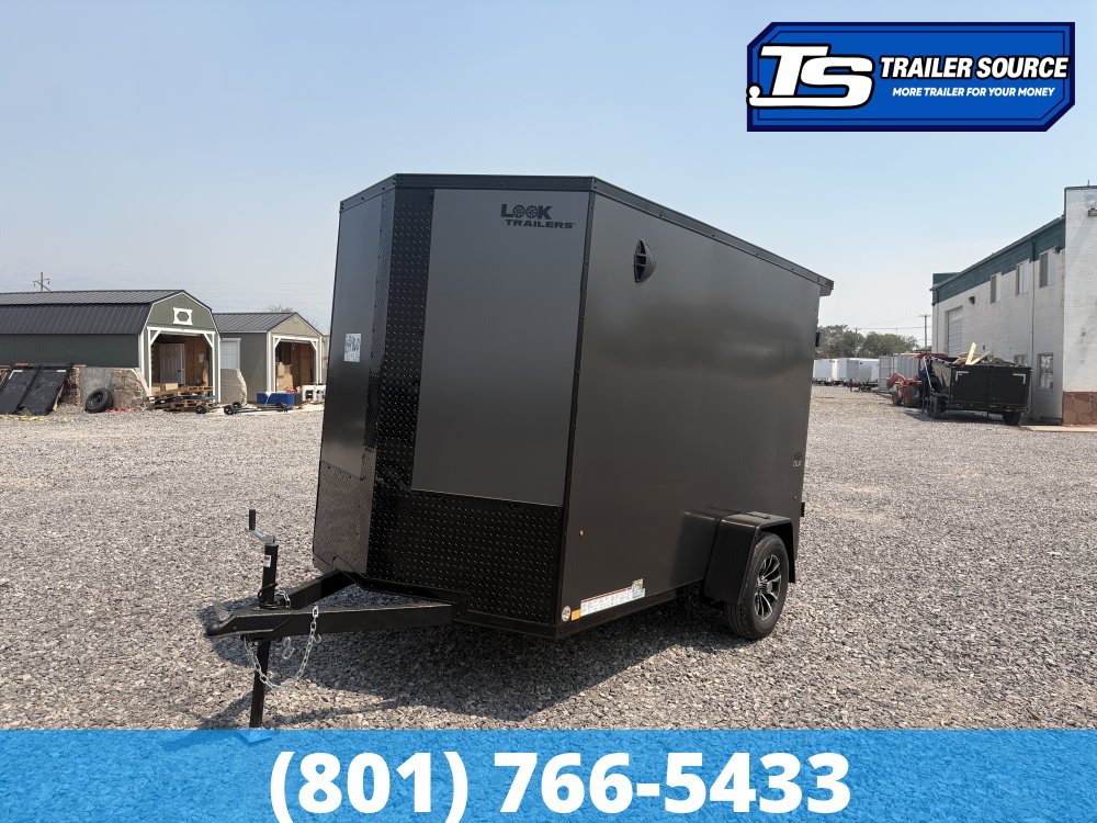 6x10 Look ST DLX Enclosed Cargo Trailer - 6'6" Interior - 3.5K GVWR - .080 PolyCor, Alloy Wheels, Black Out Package, Rear Spoiler w/ Load Lights
