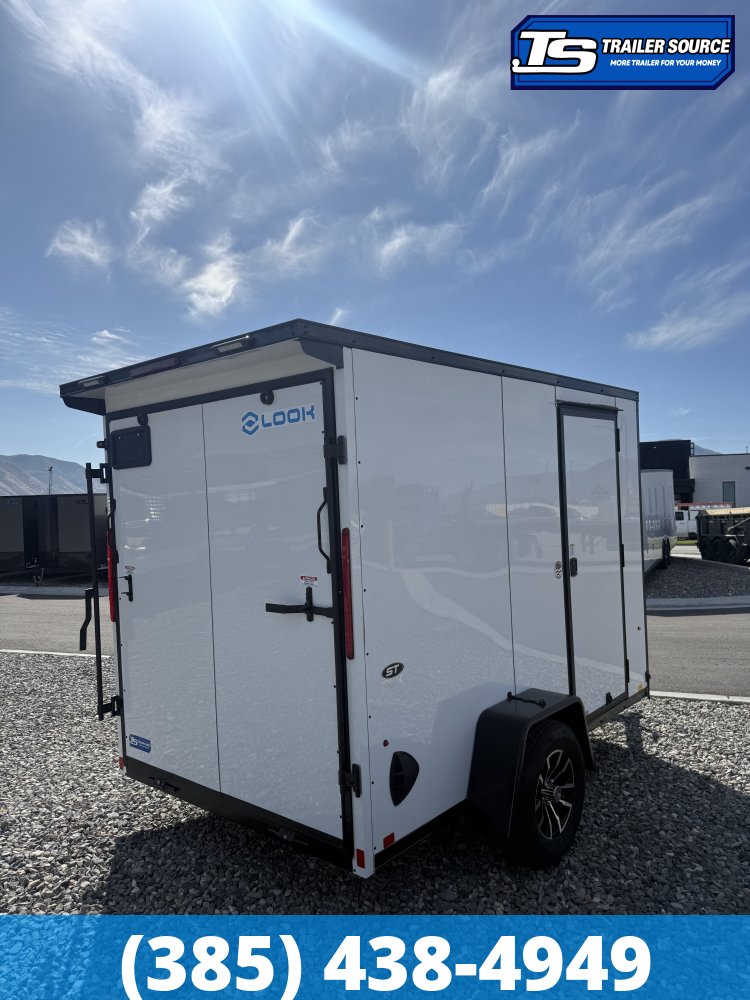6x10 Look ST DLX Enclosed Cargo Trailer - 6'6" Interior - 3.5K GVWR - .080 PolyCor, Alloy Wheels, Black Out Package, Rear Spoiler w/ Load Lights