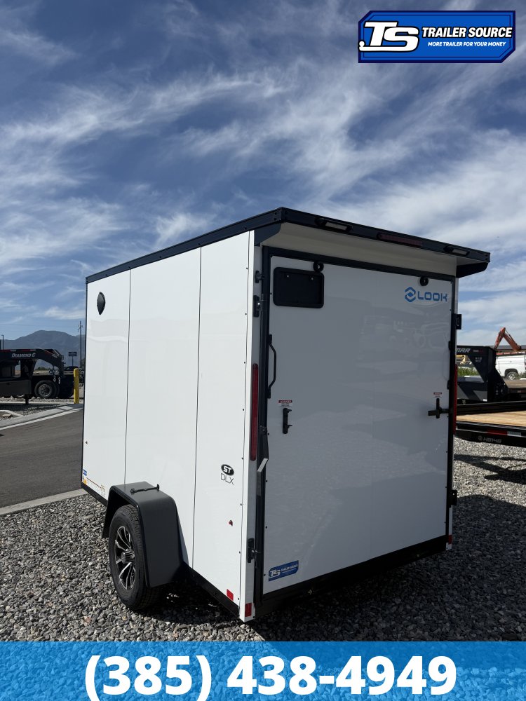 6x10 Look ST DLX Enclosed Cargo Trailer - 6'6" Interior - 3.5K GVWR - .080 PolyCor, Alloy Wheels, Black Out Package, Rear Spoiler w/ Load Lights