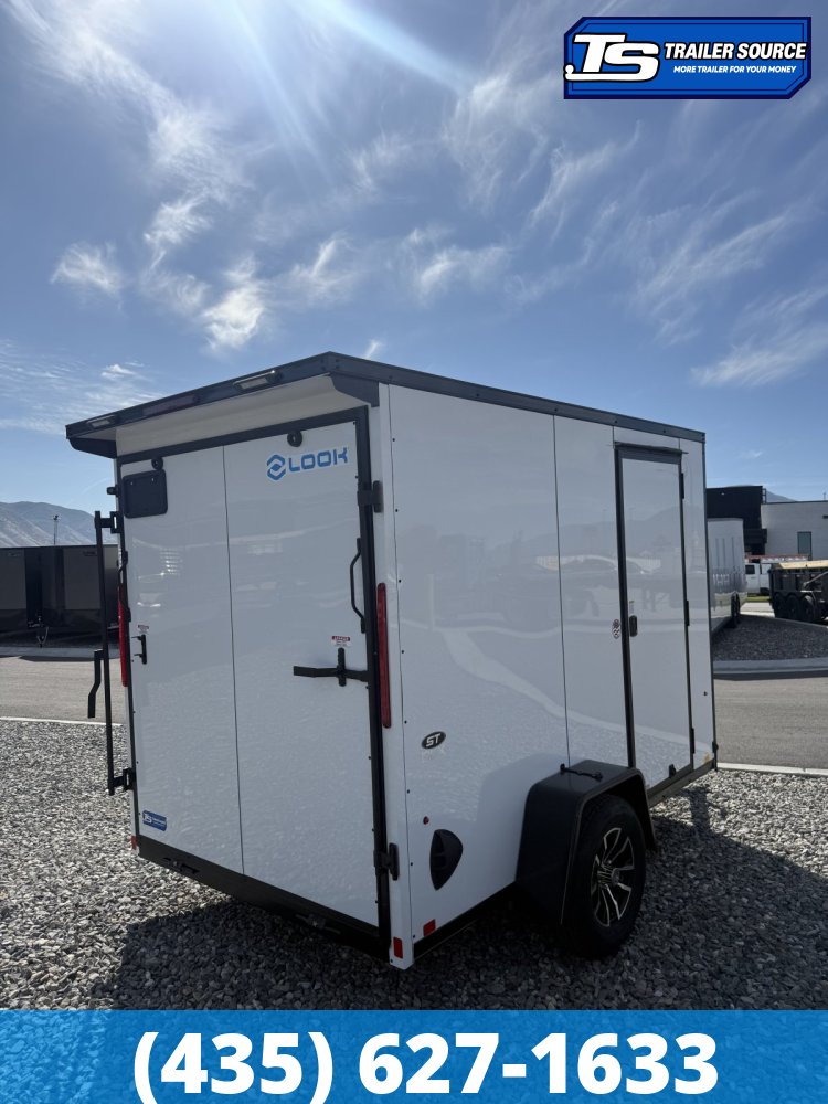 6x10 Look ST DLX Enclosed Cargo Trailer - 6'6" Interior - 3.5K GVWR - .080 PolyCor, Alloy Wheels, Black Out Package, Rear Spoiler w/ Load Lights