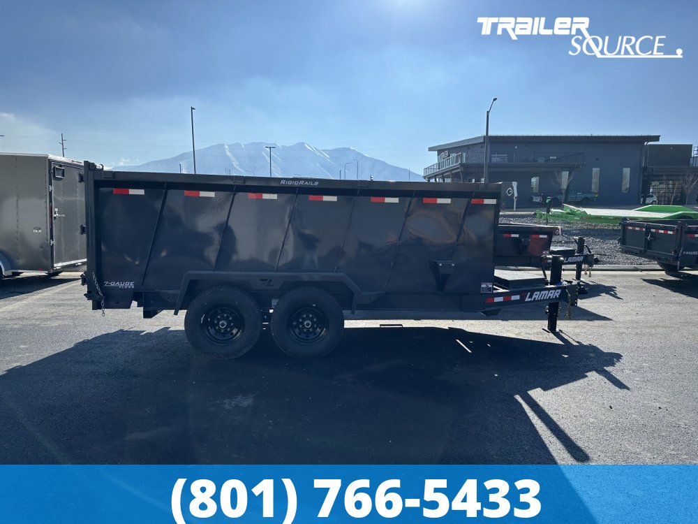 7x14 Lamar DT Telescopic 48" Sides 14K Dump Trailer