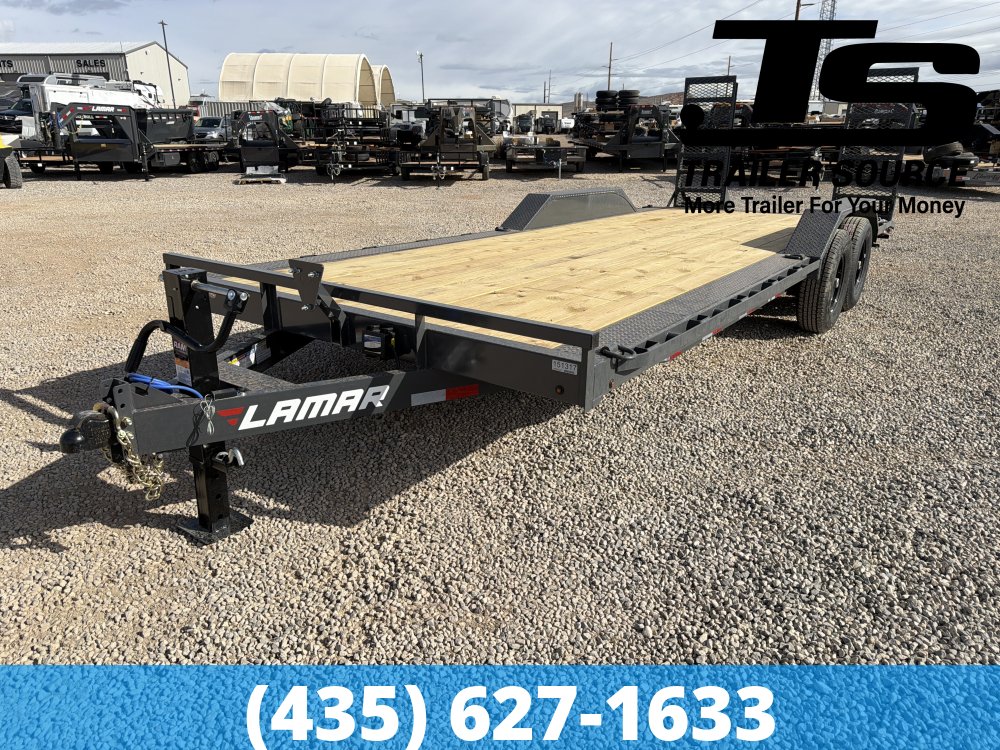 8.5x22 Lamar H6 Wide Body w/ Drive Over Fenders Equipment Trailer - 14K GVWR - D-Rings