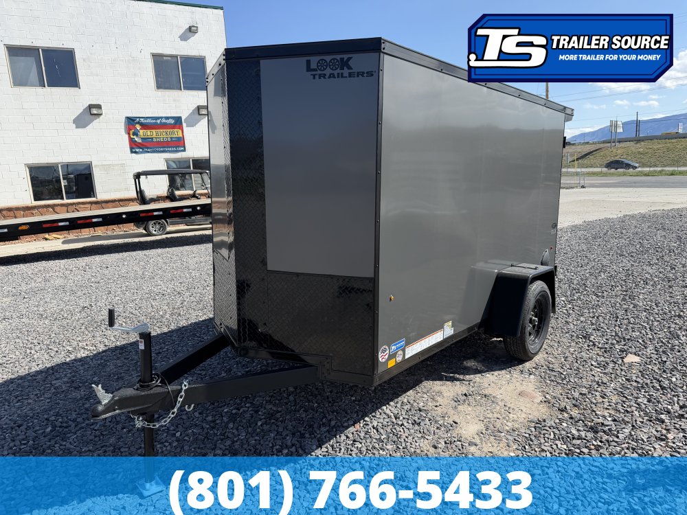 5x10 Look ST DLX Enclosed Cargo Trailer - 5'6" Interior - 3.5K GVWR - .080 PolyCor, Black Out Package, Rear Spoiler w/ Load Lights, Rear Swing Door