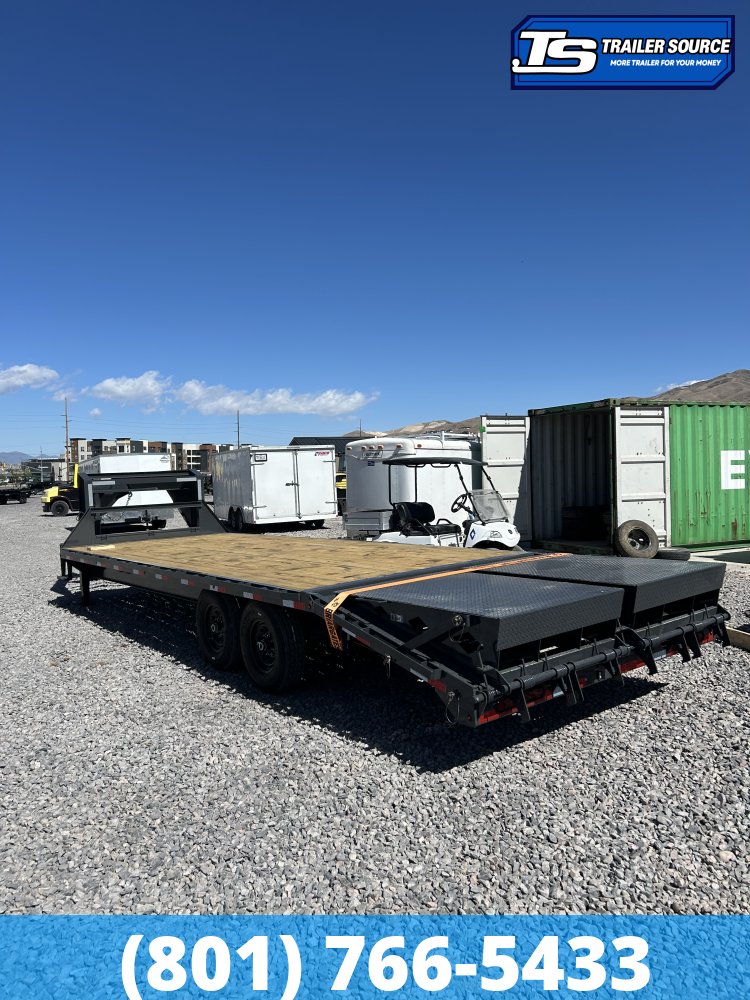 8.5x25 Lamar FS Gooseneck Equipment Trailer - 15.7K GVWR - 14 Ply Tires, Max Ramps
