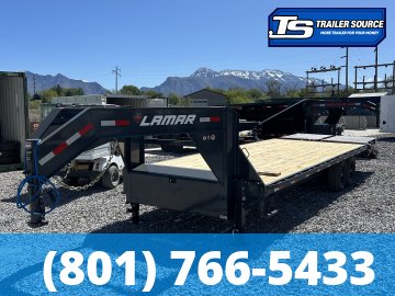 8.5x25 Lamar FS Gooseneck Equipment Trailer - 15.7K GVWR - 14 Ply Tires, Max Ramps
