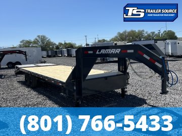 8.5x25 Lamar FS Gooseneck Equipment Trailer - 15.7K GVWR - 14 Ply Tires, Max Ramps