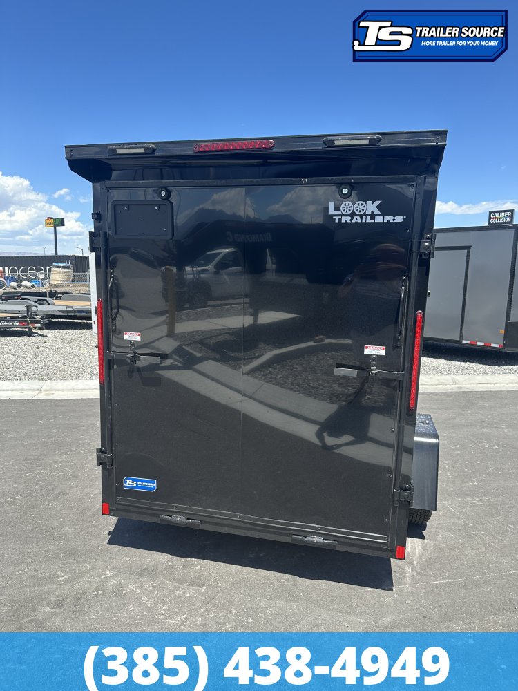 6x10 Look ST DLX Enclosed Cargo Trailer - 6'6" Interior - 3.5K GVWR - .080 PolyCor, Alloy Wheels, Black Out Package, Rear Spoiler w/ Load Lights