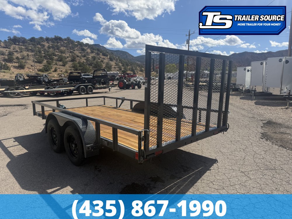 7x14 Lamar UC Tandem Axle Utility Trailer - 7K GVWR - Ramp Gate, Tube Top Rail