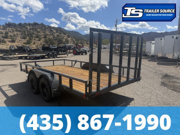 7x14 Lamar UC Tandem Axle Utility Trailer - 7K GVWR - Ramp Gate, Tube Top Rail