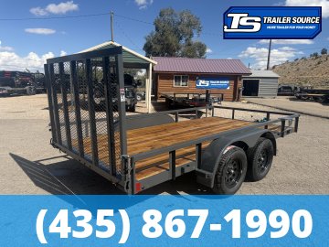 7x14 Lamar UC Tandem Axle Utility Trailer - 7K GVWR - Ramp Gate, Tube Top Rail