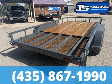 7x14 Lamar UC Tandem Axle Utility Trailer - 7K GVWR - Ramp Gate, Tube Top Rail