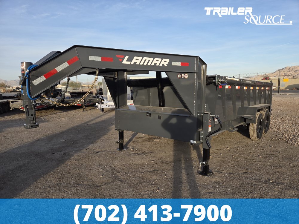 7x16 Lamar DT Gooseneck  14K GVW Dump