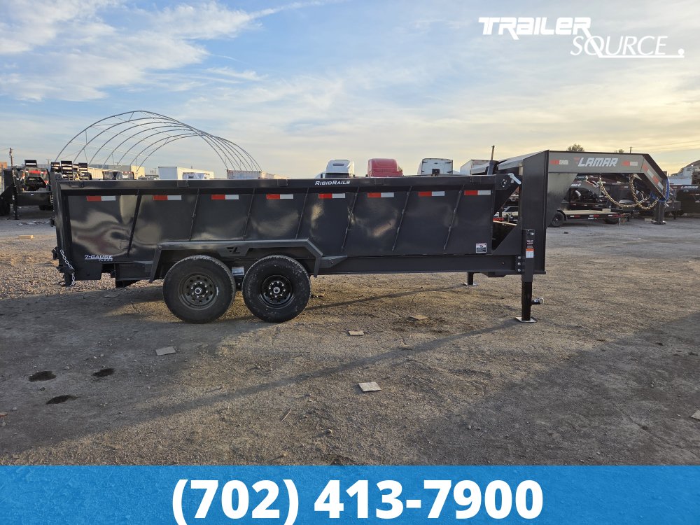 7x16 Lamar DT Gooseneck  14K GVW Dump