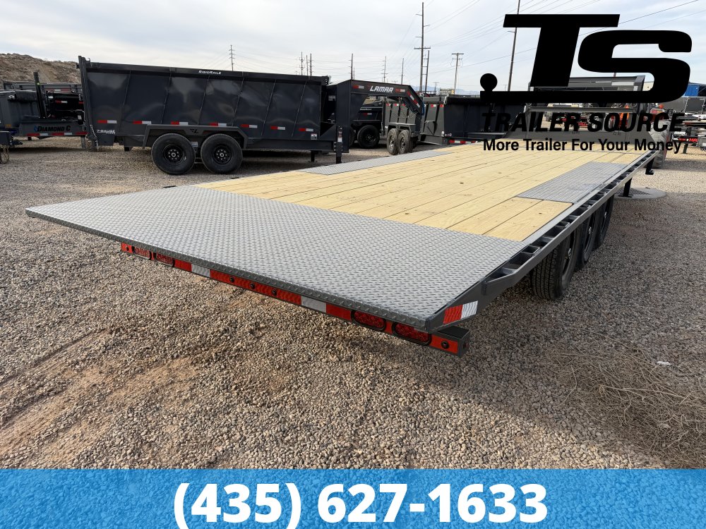 8.5x26 Lamar FA Gooseneck Deckover Tilt Trailer - 21K GVWR - Winch Plate