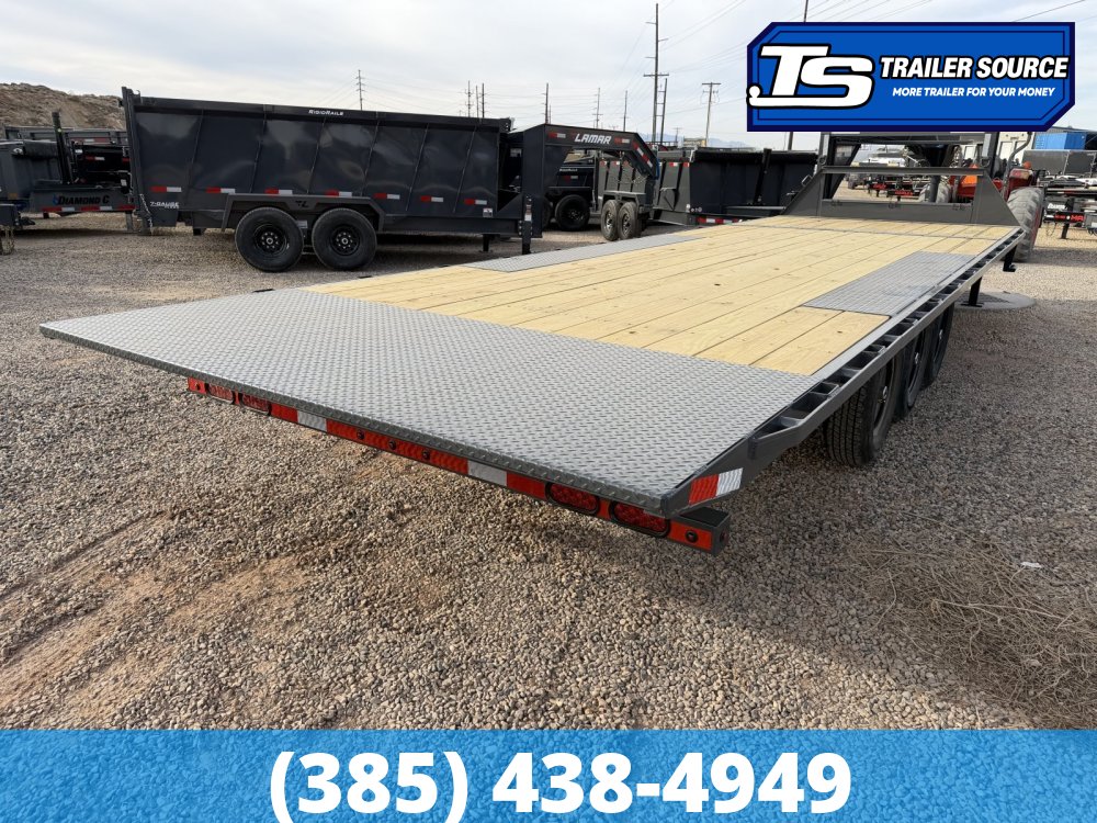 8.5x26 Lamar FA Gooseneck Deckover Tilt Trailer - 21K GVWR - Winch Plate