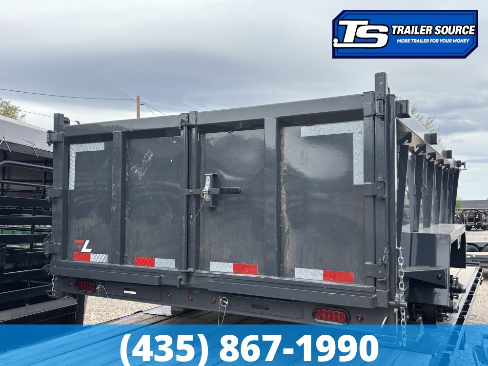 7x14 Lamar DT Gooseneck Dump Trailer - 36" Sides - 14K GVWR - 7 Gauge Floor, Stabilizer Jacks, Telescopic