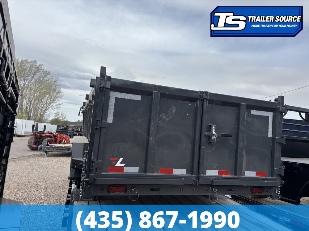 7x14 Lamar DT Gooseneck Dump Trailer - 36" Sides - 14K GVWR - 7 Gauge Floor, Stabilizer Jacks, Telescopic