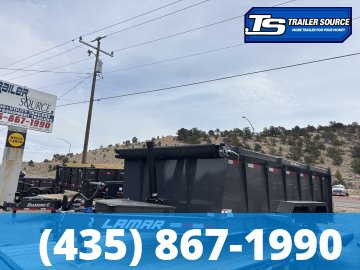 7x14 Lamar DT Gooseneck Dump Trailer - 36" Sides - 14K GVWR - 7 Gauge Floor, Stabilizer Jacks, Telescopic