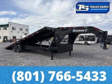 8.5x26 Diamond C DET-GN 210 Gooseneck Deckover Tilt Trailer - 23K GVWR - Hydraulic Jack(s)