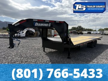 8.5x26 Diamond C DET-GN 210 Gooseneck Deckover Tilt Trailer - 23K GVWR - Hydraulic Jack(s)