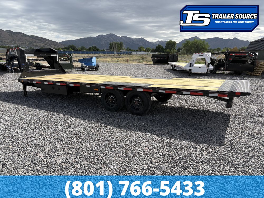 8.5x26 Diamond C DET-GN 210 Gooseneck Deckover Tilt Trailer - 23K GVWR - Hydraulic Jack(s)