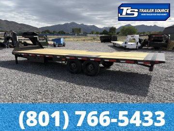 8.5x26 Diamond C DET-GN 210 Gooseneck Deckover Tilt Trailer - 23K GVWR - Hydraulic Jack(s)