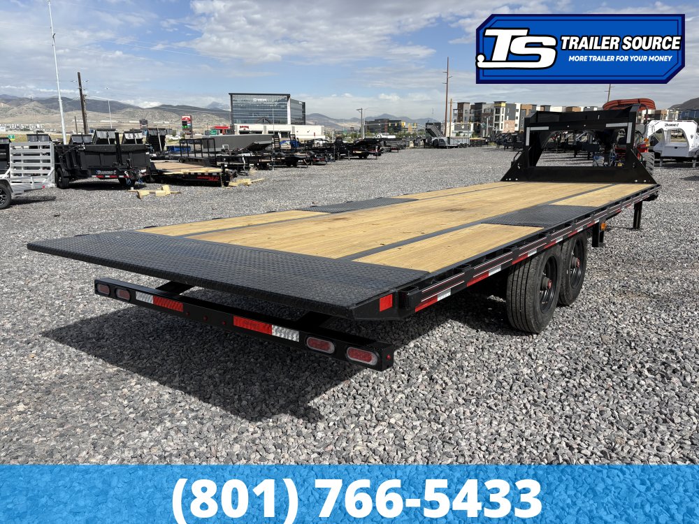 8.5x26 Diamond C DET-GN 210 Gooseneck Deckover Tilt Trailer - 23K GVWR - Hydraulic Jack(s)