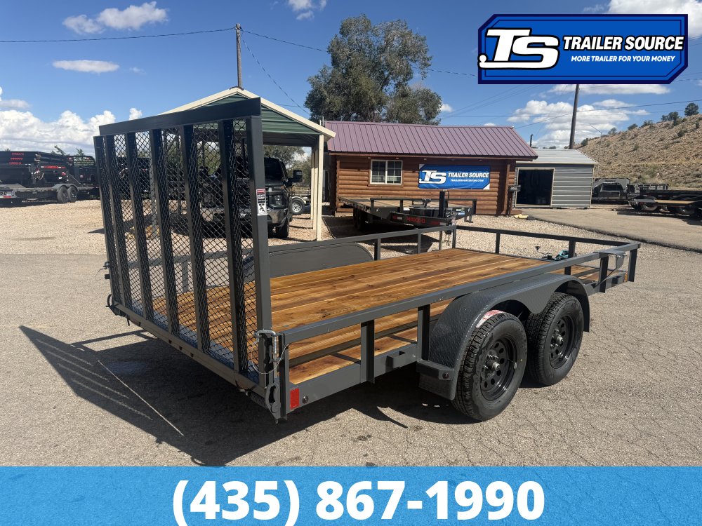 7x14 Lamar UC Tandem Axle Utility Trailer - 7K GVWR - Ramp Gate, Tube Top Rail