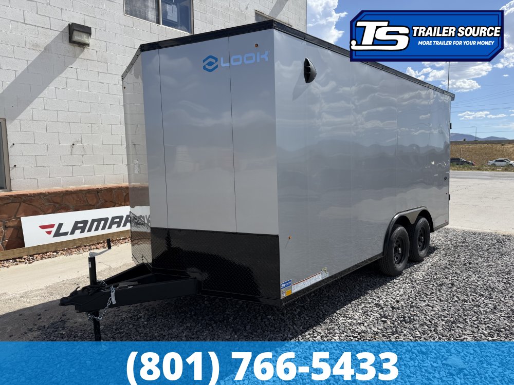 8.5x16 Look ST DLX Enclosed Cargo Trailer - 7'0" Interior - 10K GVWR - 16" Cross Member Upgrade, Black Out Package, Rear Spoiler w/ Load Lights, Screwless Exterior