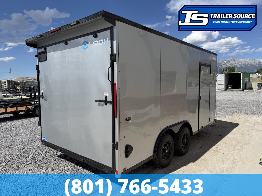 8.5x16 Look ST DLX Enclosed Cargo Trailer - 7'0" Interior - 10K GVWR - 16" Cross Member Upgrade, Black Out Package, Rear Spoiler w/ Load Lights, Screwless Exterior