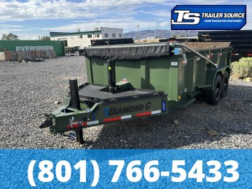 7'x14' Diamond C LPT 207 Dump Trailer - 32" Sides - 15.5K GVWR - 14 Ply Tires, Hydraulic Jack(s), Long Arm Tarp