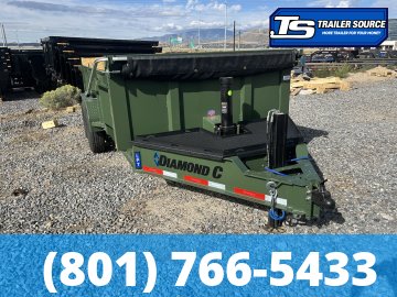 7'x14' Diamond C LPT 207 Dump Trailer - 32" Sides - 15.5K GVWR - 14 Ply Tires, Hydraulic Jack(s), Long Arm Tarp