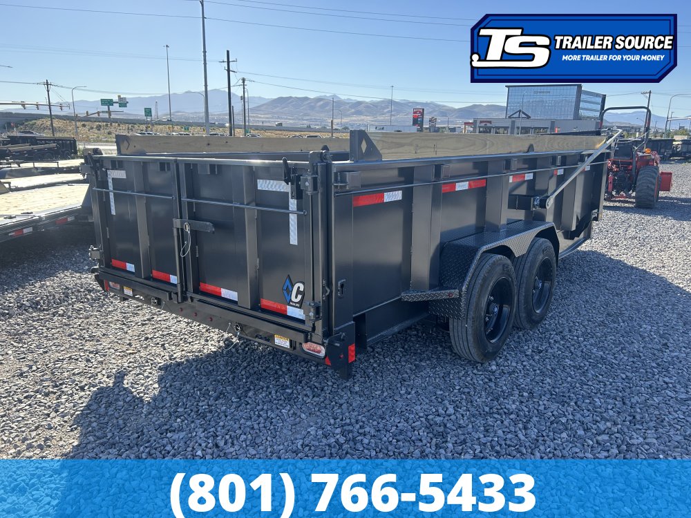 7x16 Diamond C LPT 208 Dump Trailer - 32" Sides - 18K GVWR - 18 Ply Tires, 7 Gauge Floor and Walls, ABS Brakes, Board Brackets, Hydraulic Jack(s), Long Arm Tarp