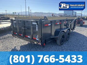 7x16 Diamond C LPT 208 Dump Trailer - 32" Sides - 18K GVWR - 18 Ply Tires, 7 Gauge Floor and Walls, ABS Brakes, Board Brackets, Hydraulic Jack(s), Long Arm Tarp