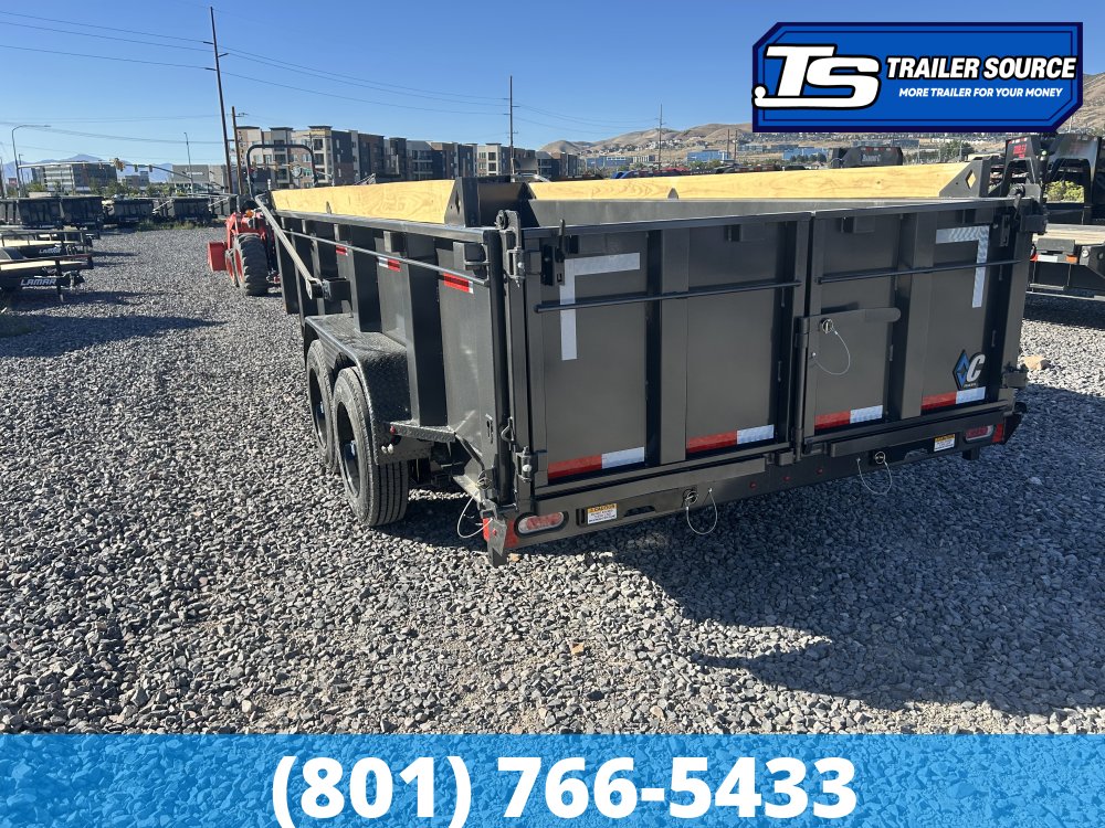 7x16 Diamond C LPT 208 Dump Trailer - 32" Sides - 18K GVWR - 18 Ply Tires, 7 Gauge Floor and Walls, ABS Brakes, Board Brackets, Hydraulic Jack(s), Long Arm Tarp