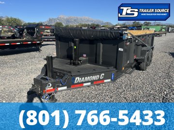7x16 Diamond C LPT 208 Dump Trailer - 32" Sides - 18K GVWR - 18 Ply Tires, 7 Gauge Floor and Walls, ABS Brakes, Board Brackets, Hydraulic Jack(s), Long Arm Tarp