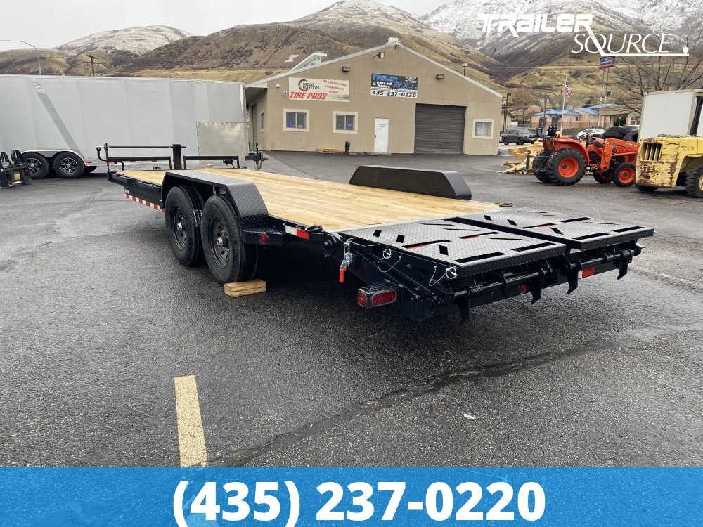7x22 Iron Bull ETB Flatbed Car Hauler Trailer - 14K GVWR Max Ramps