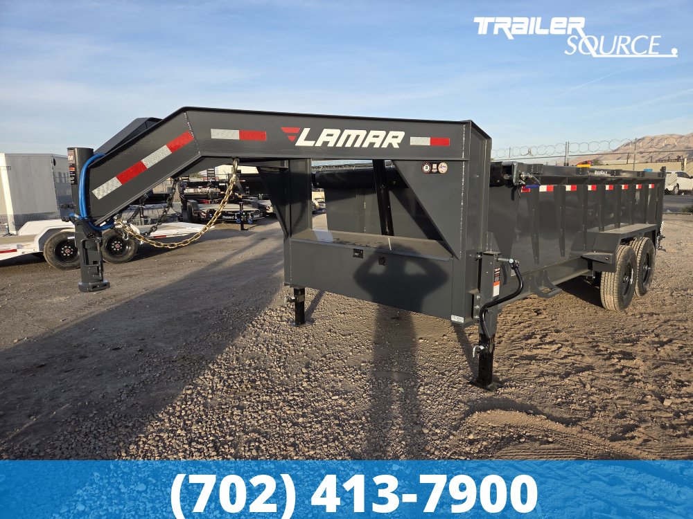 7x16 Lamar DT Gooseneck  14K GVW Dump