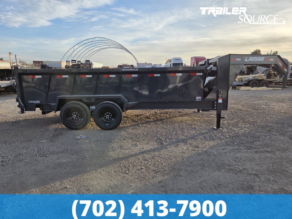 7x16 Lamar DT Gooseneck  14K GVW Dump
