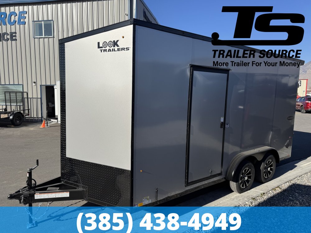 7.5x16 Look Element SE Enclosed Cargo Trailer - 7'6" Interior - 7K GVWR - .080 PolyCor, Alloy Wheels, Black Out Package
