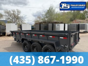 7x16 Lamar DT Dump Trailer - 24" Sides - 21K GVWR - 7 Gauge Floor, Stabilizer Jacks, Telescopic