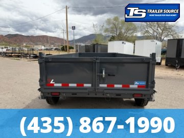 7x16 Lamar DT Dump Trailer - 24" Sides - 21K GVWR - 7 Gauge Floor, Stabilizer Jacks, Telescopic