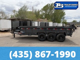 7x16 Lamar DT Dump Trailer - 24" Sides - 21K GVWR - 7 Gauge Floor, Stabilizer Jacks, Telescopic