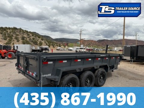 7x16 Lamar DT Dump Trailer - 24" Sides - 21K GVWR - 7 Gauge Floor, Stabilizer Jacks, Telescopic