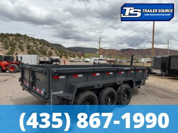 7x16 Lamar DT Dump Trailer - 24" Sides - 21K GVWR - 7 Gauge Floor, Stabilizer Jacks, Telescopic