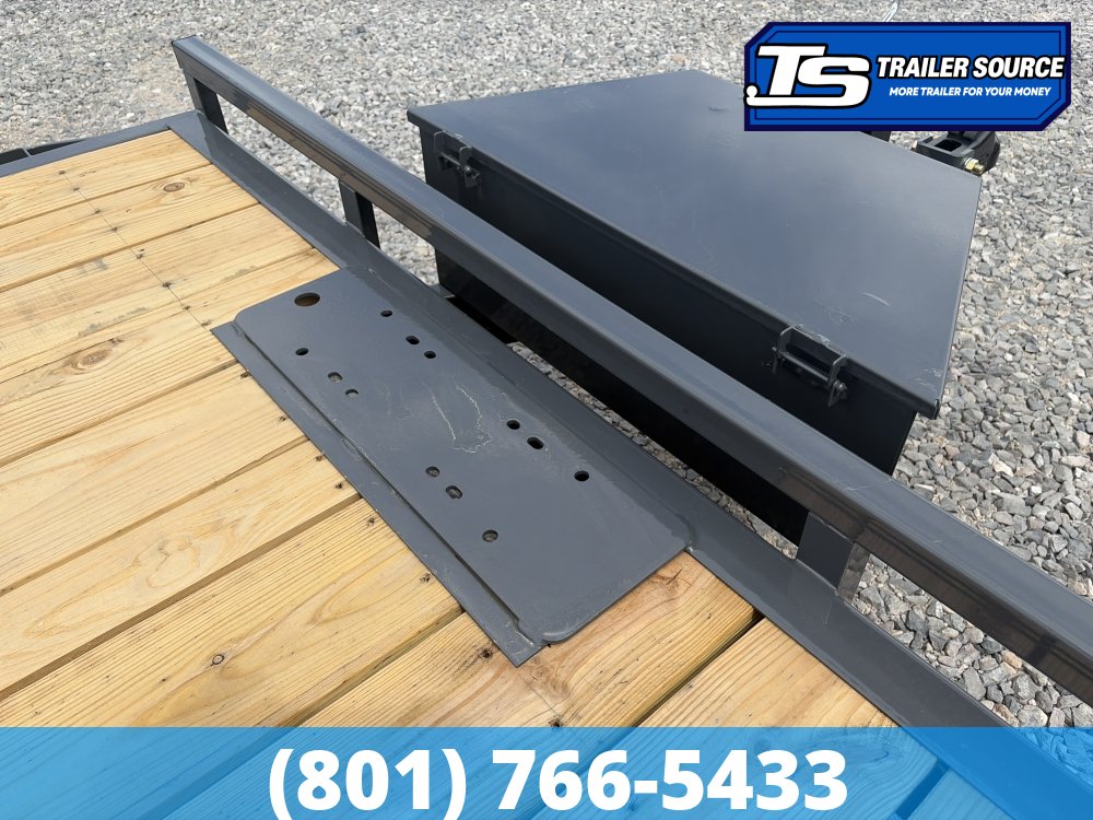 7x24 Lamar CC Flatbed Car Hauler Trailer - 10K GVWR - Tongue Box, Winch Plate