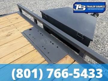 7x24 Lamar CC Flatbed Car Hauler Trailer - 10K GVWR - Tongue Box, Winch Plate